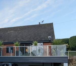 Starlink on the side of the house, after installation 